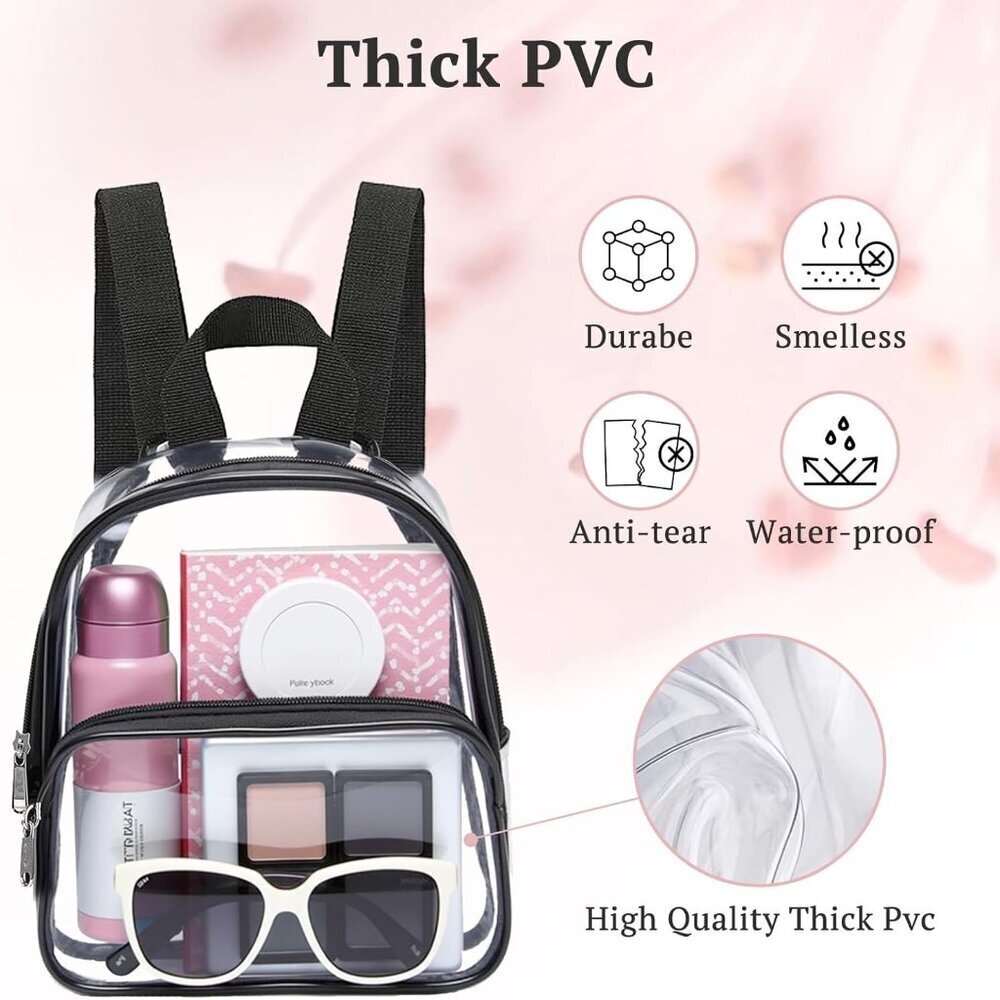 Mini Clear Backpack PVC Small Transparent Bag for… - image 6